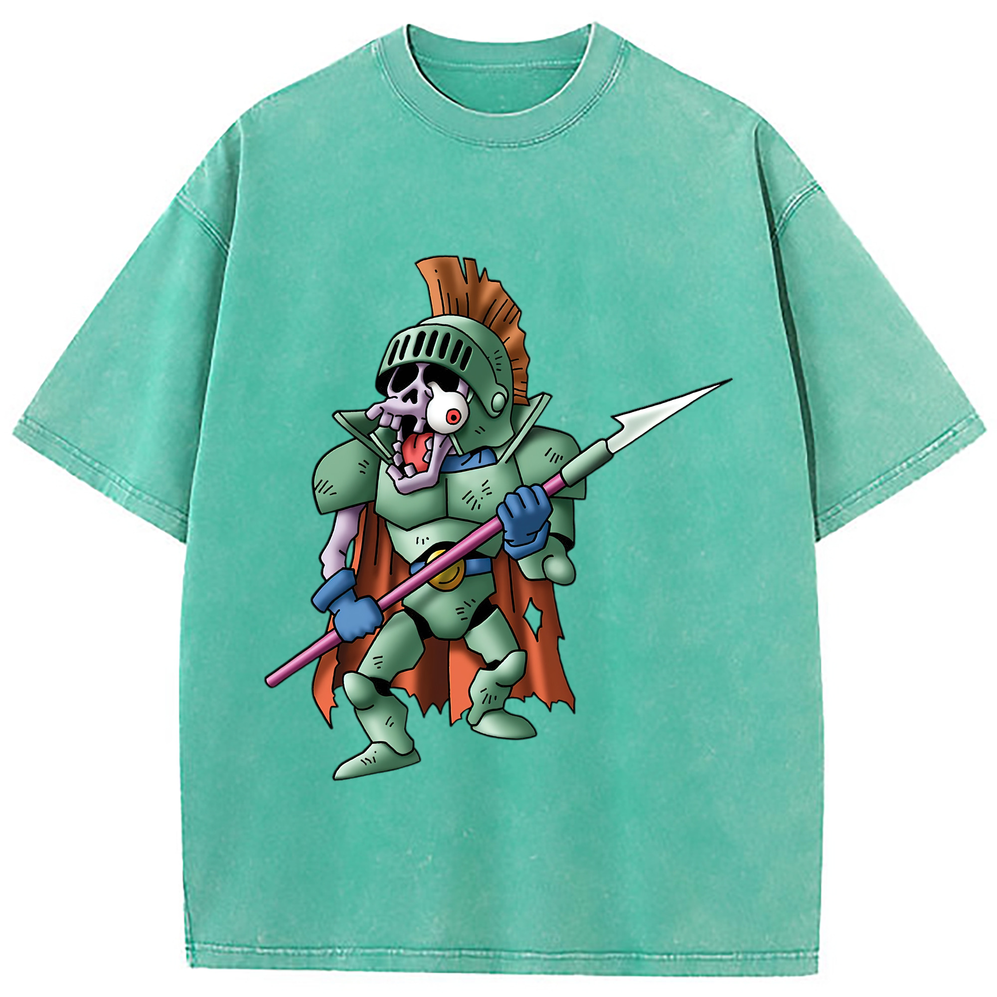 （画像用） ドラゴンクエスト Doragon Kuesuto Dragon Quest 綿100% ヴィンテージ風 半袖Tシャツ（フロントプリント）